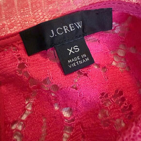 J.Crew Womens XS Pink Floral Lace Top Ruffle Sleeve Reimagined Collection - Picture 5 of 11